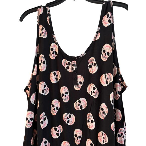 Torrid Supersoft Romper Skull Stretchy Black Tank Size 4X Sleep Lounge NWT - Picture 2 of 8